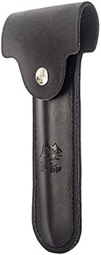 RIVERLAKE Genuine Leather Protective Travel Case for Safety Razor - Double Edge Safety Case Cover Shaving Pouch Holder - Black