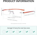 Eyekepper Reader Small Lens Rimless Reading Glasses Men Women