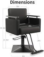Baasha Professional All Black Salon Chair, Luxury Hydraulic Styling Chair with Soft PU Leather, High-Density Foam Cushion, 360° Swivel, Heavy-Duty Steel Frame, 330 lbs Capacity, Ergonomic Design