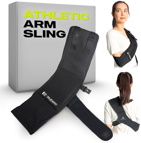 Athletic Arm Sling Class A Medical Device - Shoulder Sling Immobilizer for Injury Support - For Elbow & Wrist Too - Men & Women (Large Left, Black)