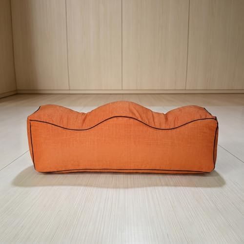 Ergonomic Leg Pillow with Wave Design – Adjustable Lumbar & Foot Support Cushion for Pregnancy, Back Pain Relief, and Sofa/Bed Use – Removable Cover, Breathable Bamboo Linen Fabric