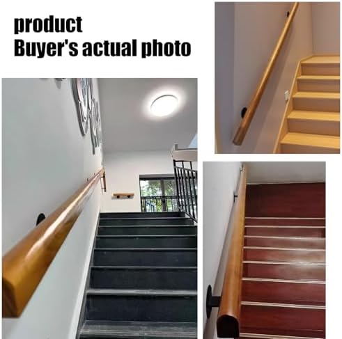 Wooden Handrails, 1-20ft Non-Slip Staircase Handrail, for Home Garden Corridor Lofts Kindergarten Guardrail Decking Railings, Wall Mounted Barrier-Free Staircase Grab Bar for Elderly (Size : 4ft)