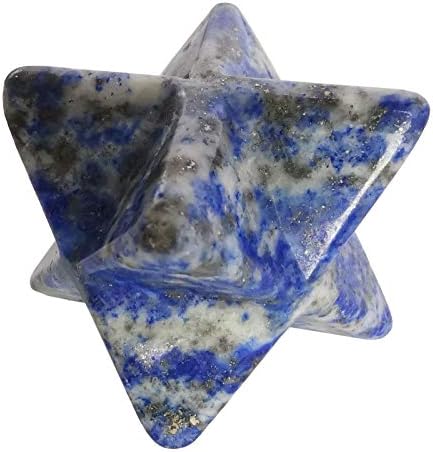 Natural Lapis Lazuli Merkaba Crystal Protection Sacred Meditation Energy Generator Healing Chakra Six-Pointed Star 1 Inch
