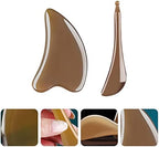 2Pcs GuaSha Scraping Massage Tool Buffalo Horn Guasha Board Massager Roller Scrapping Plate Chinese Acupuncture Roller Stick Trigger Point Treatment