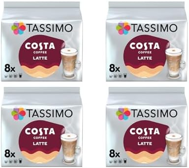 Tassimo Costa Latte 4 Pack, 32 T-Discs