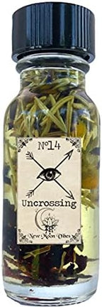 Uncrossing Oil by New Moon Vibes - Remove Hexes Evil Eye Curses Negative Bonds Energies Protection Break Hex Jinx Spells Conjure Rituals Handmade with Essential Oils Herbs - Wicca Pagan Hoodoo Magick