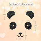 Panda Bear Cake Topper, Panda Birthday Cake Decor, Black Glitter Cute Panda Ears Cake Topper for Baby Shower, Zoo Animal Party Decoration