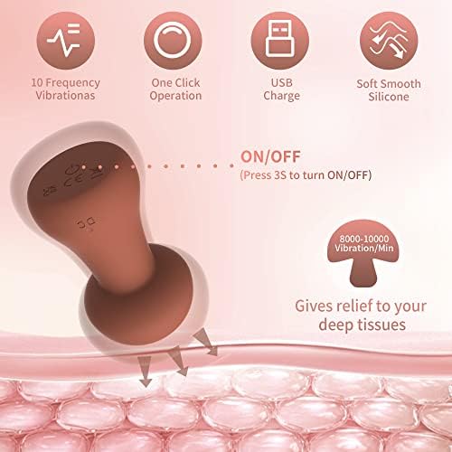 Mushroom Shaped Personal Handheld Cordless Portable Shoulder & Neck Electric Massager - Waterproof Travel Back Massager, Suitable for Full Body to Relieve Muscle Pain and Fatigue.(Randy Orange)