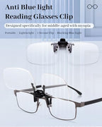 LUFF Anti-Blue Clip On Reading Glasses Can Flipped Reader for Women/Men