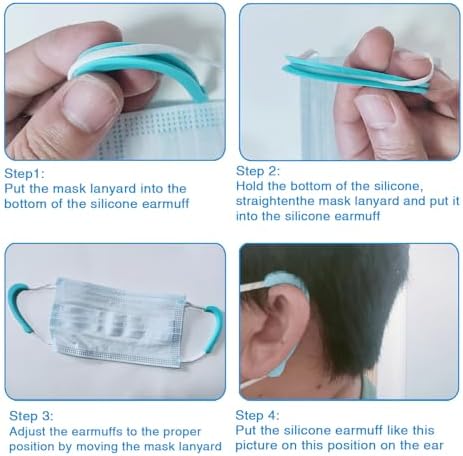 4Pair Mask Ear Protector Reusable Protector Hook Reduces Pain When Wearing Protectors Anti-Slip Earloop Relieve Discomfort Earmuffs Grip mask Lanyard Cap Soft Silicone Face Cover Hook for Kid Adults