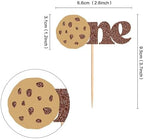 Ercadio 24PCS Cookies One Cupcake Toppers Cookie Cupake Picks for Breakfast Theme Baby Shower Kids Birthday Party Cake Decoration Supplies