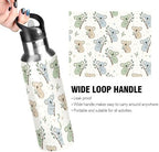 Water Bottle with Straw Stainless Steel, Koala Patter Hot Cold Insulated Sports Water Bottle for Cycling Hiking School Yoga Gym, Leak Proof Lid