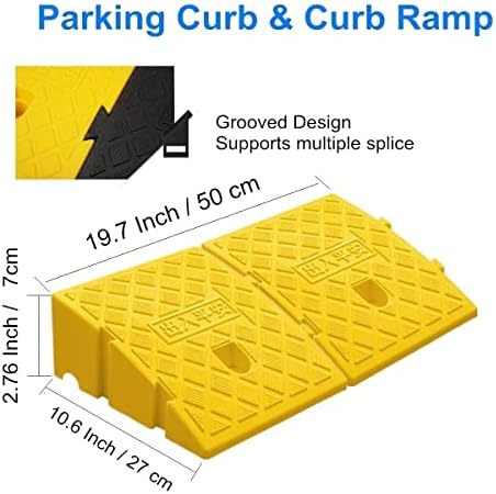 2Pack Curb Ramp, Portable Lightweight Heavy Duty Plastic Driveway Curb Ramps for Low Cars,Motorcycle Ramp,Curb Ramps (2.76 inch High)