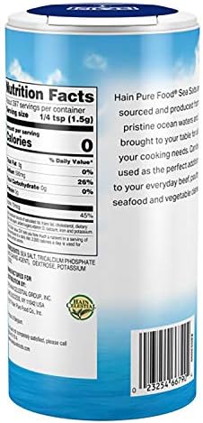 Hain Pure Foods Iodized Sea Salt, 21 oz.