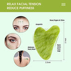 AIRLAXER Gua Sha Facial Tools Set,Guasha Massage Kit for Face and Body,Scraping Massage Board 4-Piece Set Physical Therapy,Gusha Jade Stone Also be Used on The Chin,Neck and Back. (Grass Green)