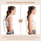 Fit Geno Posture Corrector for Women: Adjustable Lightweight Upper Back Brace for Neck Shoulder & Upper Back Pain Relief - Improve Posture Correct Hunchback Slouching Kyphosis Invisible Under Clothes (XS/S Under Bust 26"-37")