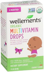 Wellements Organic Multivitamin Baby Drops, Gluten Free, 1 Fluid Ounces (Pack of 3)