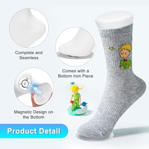 White Fake Mannequin Foot, Magnetic Sock Foot Mannequin Display Stand for Retail Socks Jewelry Display Stand Short Stocking Toe Ring Chain Ankle Shoes