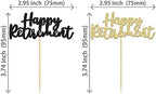 36 Pieces Happy Retirement Cupcake Toppers Gold Black Glitter Retired Cupcake Picks Retirement Theme Party Cake Decorations for Retirement Theme Party Supplies
