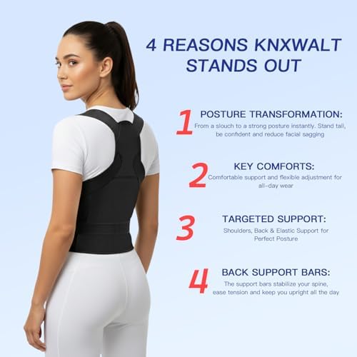 Posture Corrector for Women & Men, Back Brace Straightener with Adjustable Support, Relief for Neck/Shoulder/Back Pain, Scoliosis & Hunchback Correction, Breathable Mesh Design