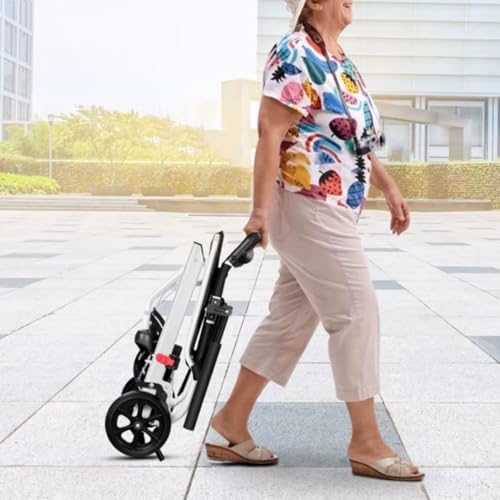 Wheelchairs for Adults Lightweight Portable Wheelchairs Folding for Traveling Ergonomc Design with Adjustable Safety Strap Carbon Steel Frame PU Wheels for Smooth Rid A