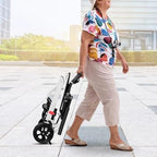 Wheelchairs for Adults Lightweight Portable Wheelchairs Folding for Traveling Ergonomc Design with Adjustable Safety Strap Carbon Steel Frame PU Wheels for Smooth Rid A