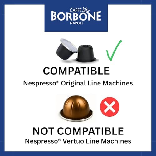 Caffè Borbone Black Blend Nespresso Compatible Espresso Coffee Pods, 50 Count Espresso Pods