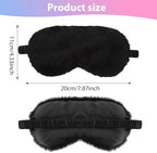 3 Pcs Plush Sleeping Eye Mask, Soft and Fuffy Plush Blindfold Comfortable Faux Fur Eye Shade with Elastic Strap for Women Men and Kids Travel Nap Sleeping (Solid Color（Black, White, Pink）)