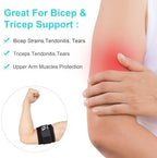 GenetGo Bicep & Tricep Tendonitis Brace Compression Sleeve - Pain Relief for Bicep and Tricep Muscle Strains, Upper Arm Support (L/XL Width-4")