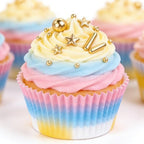 Dazzjoy Edible Gold Pearl Star Sprinkles, Gold Cake Decoration, 130g/4.58oz, Gold Star Pearls Sprinkles for Cake Decorating, Birthday Holiday Party Supplies
