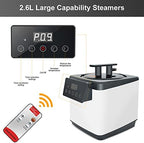 Smartmak Sauna Steamer Pot 2.6 L, Portable Steam Generator Set with Time & Tempreture Remote Control, 1000W Spa Machine with Herbal Box for Body Detox 110V US Plug