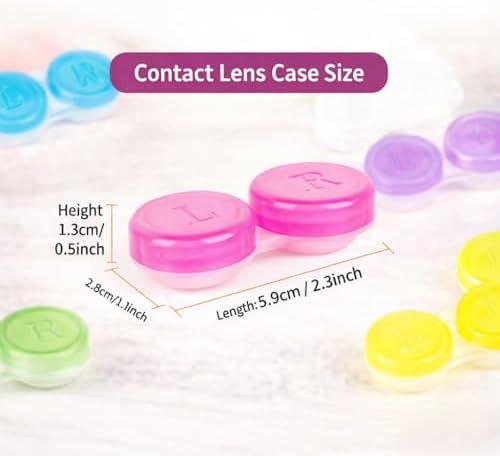 180 Pcs Contact Lens Cases Colorful Cute Contact Lens Bulk in 6 colors Left/Right Eye Clear Contact Lens Container for Travel