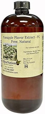 OliveNation Pineapple Extract from Natural Flavors, Tropical Aroma & Taste for Baking, Beverages, Frosting, Sugar Free, Non-GMO, Kosher, Vegan - 8 oz