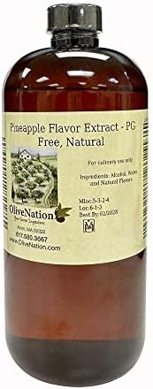 OliveNation Pineapple Extract from Natural Flavors, Tropical Aroma & Taste for Baking, Beverages, Frosting, Sugar Free, Non-GMO, Kosher, Vegan - 8 oz