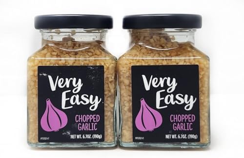 2 Pack Chopped Very Easy Lazy Garlic, Chiles, Ginger (6.7oz, Chopped Garlic)