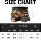 Men's Camouflage Print Long Boxer Briefs,Casual Men's Shorts,Quick-Drying Sports Underwear,Orange,XL