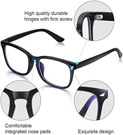 Blue Light Blocking Glasses for Women/Men Clear Frame Square Eyeglasses Computer Gaming Screen Glasses