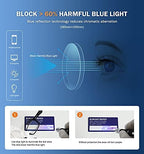 Oversized Square Blue Light Blocking Reading Glasses for Women Men