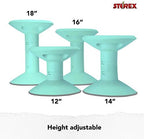 Storex Wiggle Stool – Active Flexible Seating for Classroom and Home Study, Adjustable 12-18 Inch Height, Teal (00306U01C)