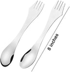 CM Cosmos 5 Pcs Stainless Steel Sporks 3-in-1 Fork Knife Spoon Utensils Set for Camping Hiking Traveling