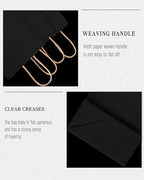 Bakepacker 100-Pack Large Size Gift Paper Bags with Handles Bulk 13"x10.3"x4.6" Black Party Kraft Shopping Bags