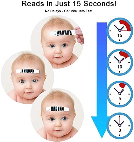 30 Pcs Forehead Thermometer Strips Adhesive Thermometer Strips Reusable Thermometer Discoloration Sticker