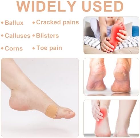 24pcs Toe Cushion Protectors Patches, Comfortable Adhesive Pads Lessen Pain Friction Adhesive Tape Anti-Slip Waterproof Foot Cushions Corn Remover Guards for Women Men Feet