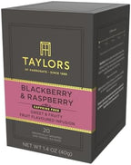 Taylors of Harrogate Blackberry & Raspberry, Herbal Tea, Individually Wrapped Bags, 20 Count (Pack of 1), Sweet, Tart & Tangy, Caffeine-Free, Enjoy Hot or Iced, 20 Teabags