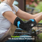 Elbow Compression Sleeve for Tendonitis , Bursitis Elbow Pad Brace – Elbow Brace with Side Springs & Foam Padding for Olecranon Joint Pain, Arthritis, Bursa Protection, Men & Women (Black, Large)