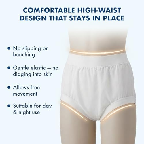 AQX Cloth Diaper Covers for Adult, Reusable Waterproof Underwear for Incontinence, Leakproof High Waist Plastic Pants 4Pcs (Black&White, S)