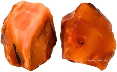 Amazing Gemstone Carnelian Raw Crystals and Healing Stones, Natural Rocks For Tumbling - DIY Raw Stones And Crystals (1 Piece)