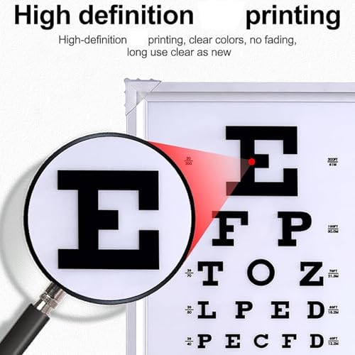 LED Eye Chart Light Box, Eye Exams Charts, Lighting Evenly and No Glare Effect, 2.5/5 M Distance Measurement, Suitable for Homes and Schools