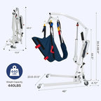 Electric Patient Lift Premium Aluminum Folding Electric Patient Lift for Home Travel and Healthcare Efficient 440lbs Electric Body Lightweight Transfer Lift