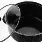 BESTonZON Enamel Mini Stock Pot Set with Lid, Coffee Color, 3pcs Non-stick Soup and Cooking Pans for Kitchen Use
